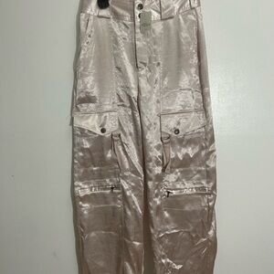 Free People Shimmering Cream Pants